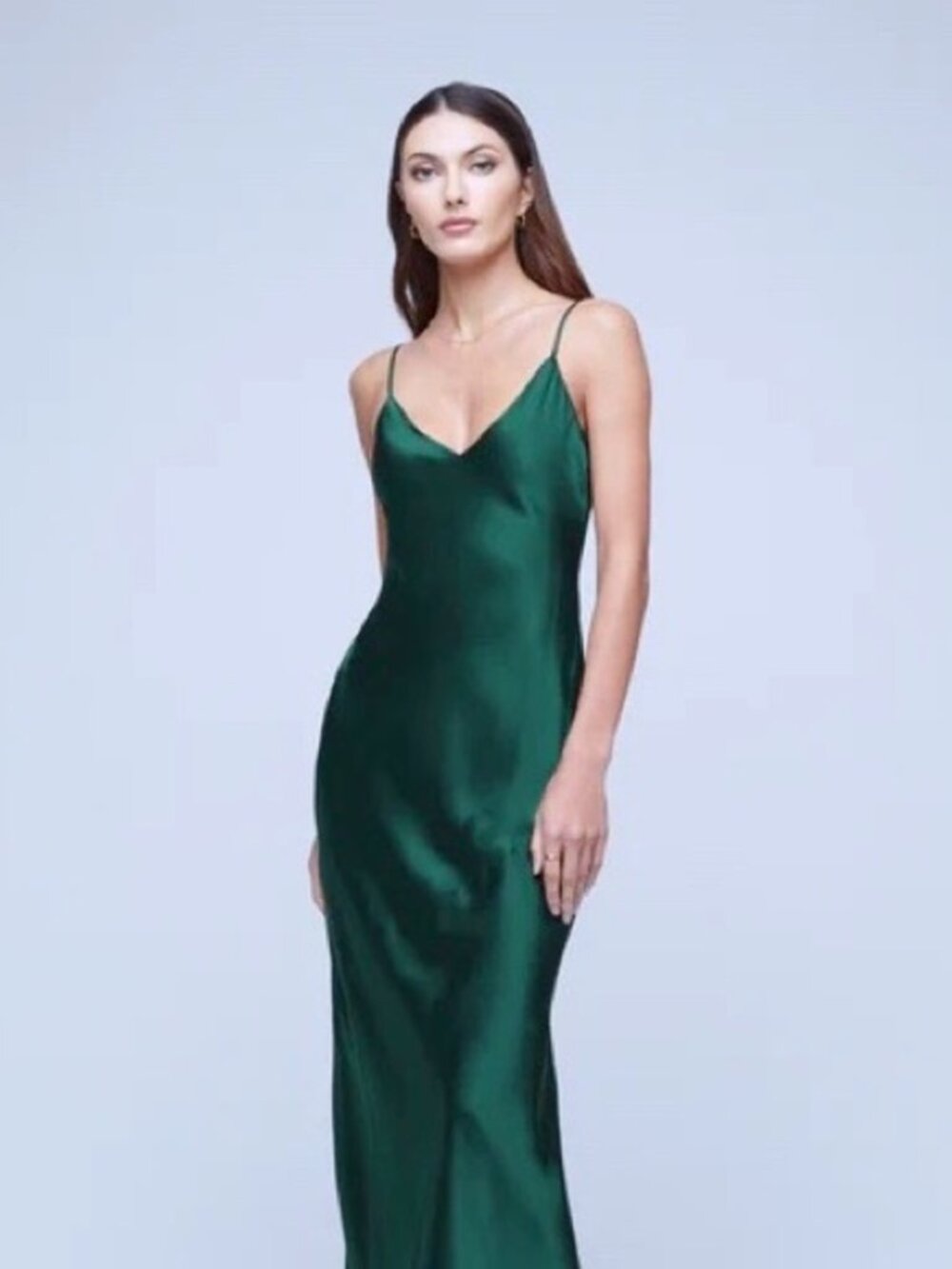 Serita Bias-Cut Silk Charmeuse Maxi Gown